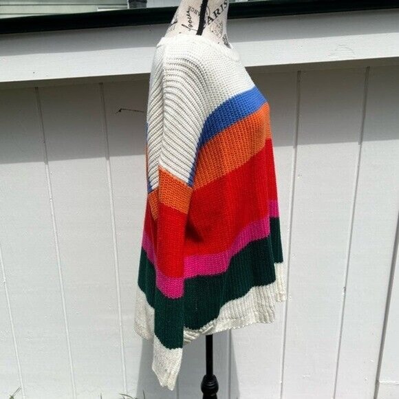 SO multicolored color block striped knit Crewneck knit sweater - Picture 4 of 7